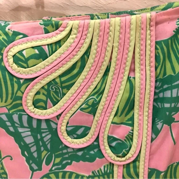 Lilly Pulitzer Skirt White Label Pink and Green Zebra and Butterfly Skirt - Picture 3 of 5